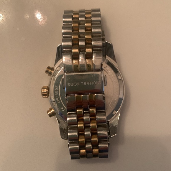 Michael Kors Women’s two tone watch with white facing main image 4